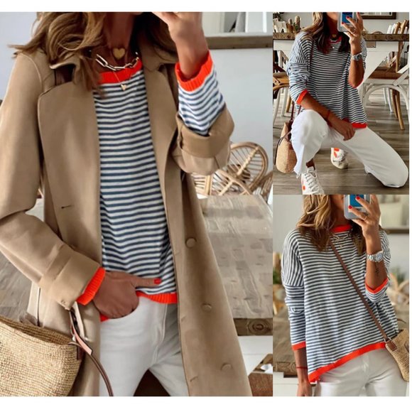 Exclusive striped sweatshirt top szM - Picture 14 of 14